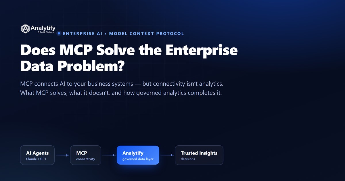 MCP connects AI to systems; Analytify provides the governed analytics layer